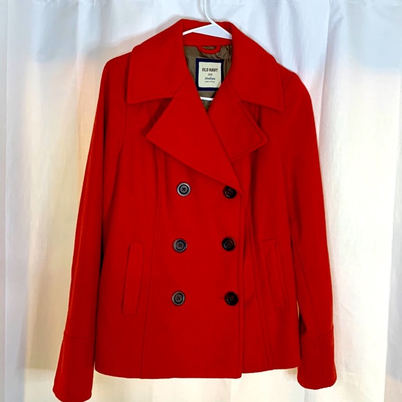 Old Navy Medium Sunset Orange Trench Coat - Picture 1 of 7